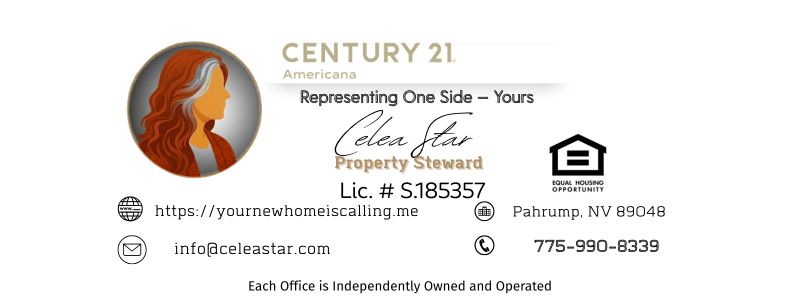 Celea Star, Property Steward with Century 21 Americana, Nevada Real Estate License S.185357, Pahrump NV